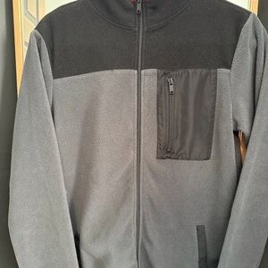 Gray and Black Fleece Jacket